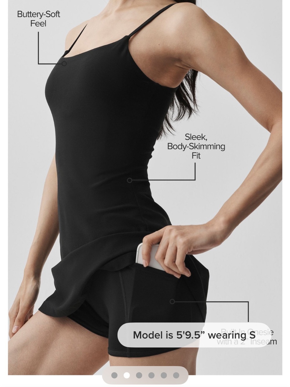 Alosoft Encore Tennis dress black color
